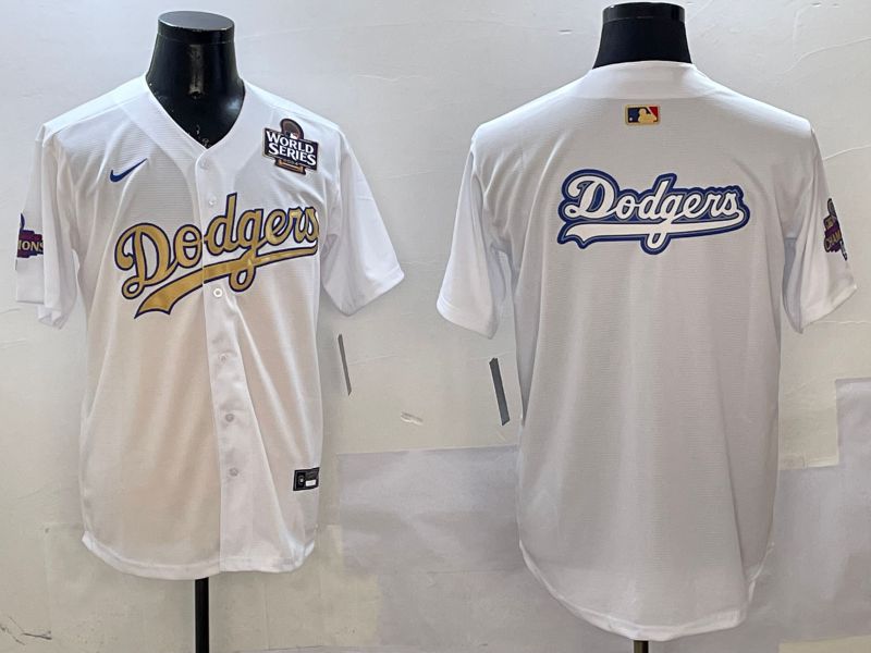 Men Los Angeles Dodgers Blank White Champion gold character 2025 Nike MLB Jersey style 14->los angeles dodgers->MLB Jersey